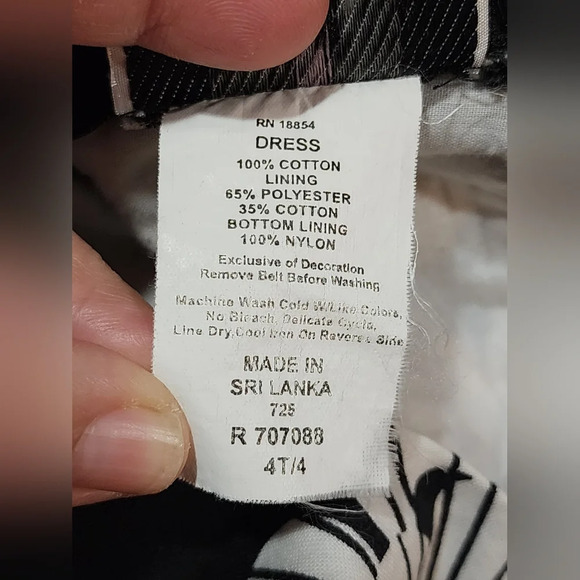 Rare Editions halter black and white floral dress with tulle hem Size 4T - Picture 6 of 9